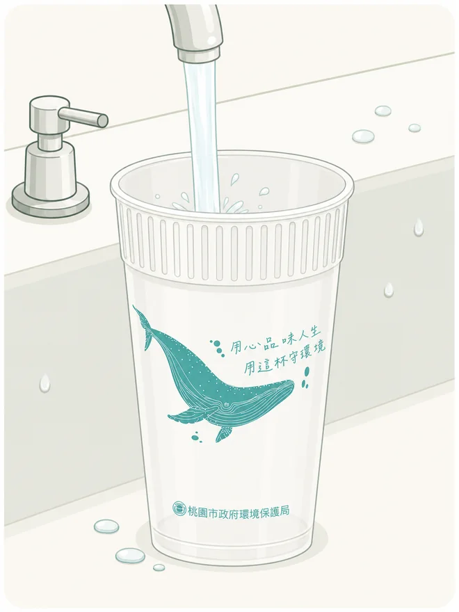 在水龍頭下沖洗循環杯